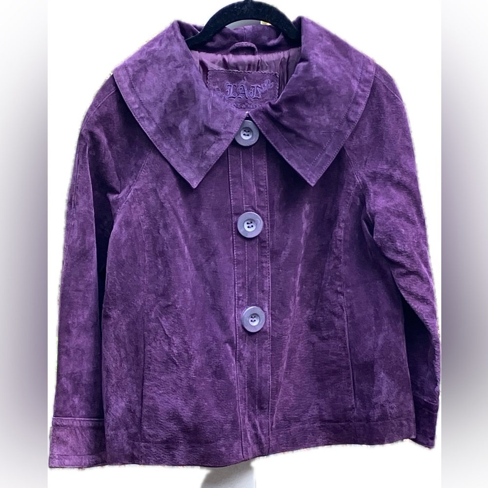 Cropped Purple Suede Jacket